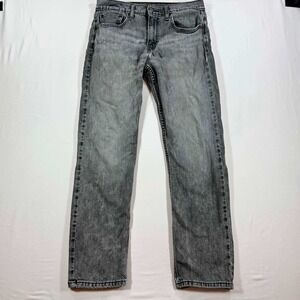 Levis 502 Regular Taper Jeans Mens 32x32 Grey Acid Wash Denim 29507-0898